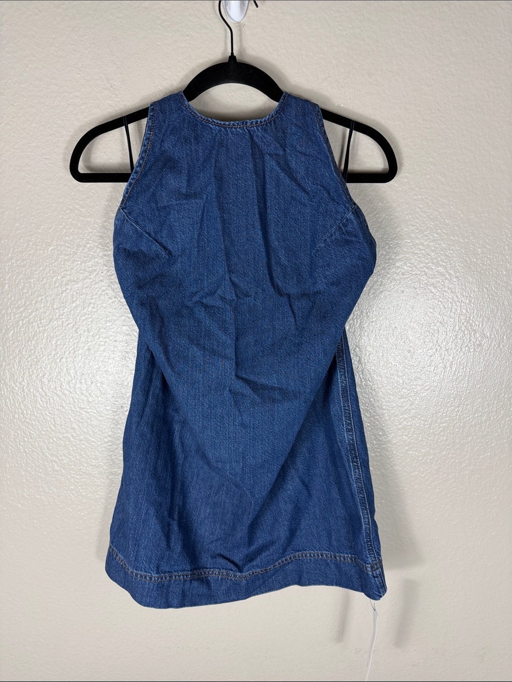 Reformation Avielle Lived-in Denim Mini Dress Biscay - Picture 6 of 10